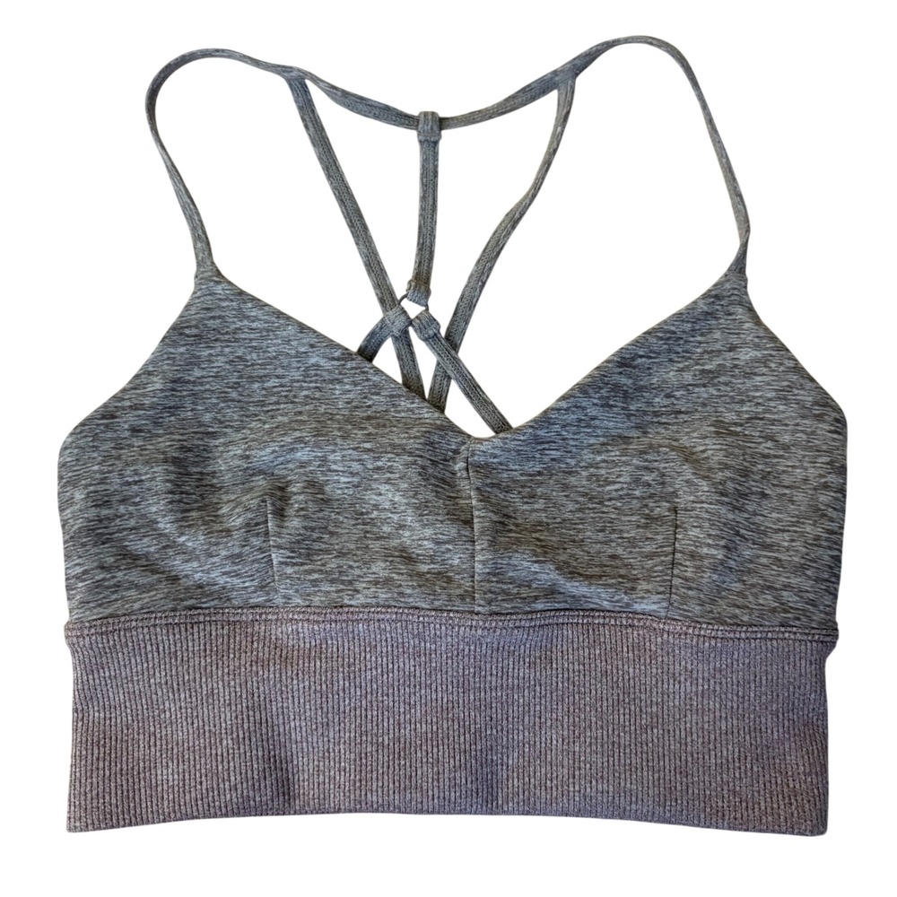 ALO Yoga Alosoft Lavish Sport Bra Grey/ Purple Size Extra Small